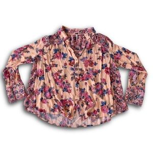 Free People Hold On To Me Printed Top in Coral